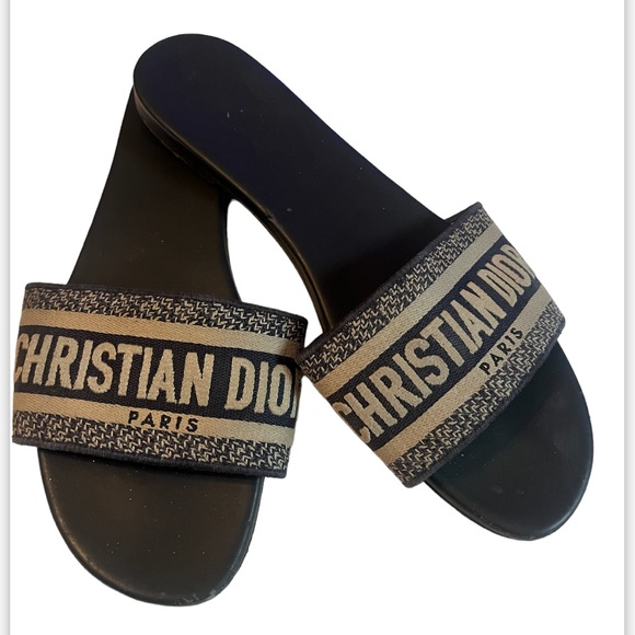 Dior DWAY SLIDE Sandals Size 39 Designer Slides - Picture 4 of 12